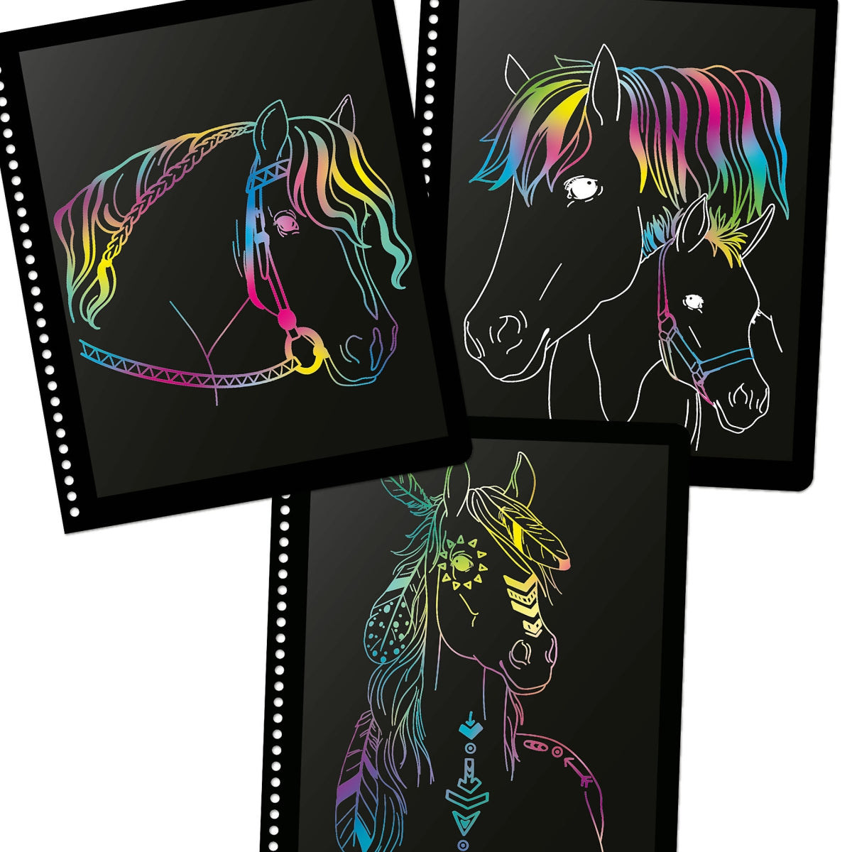 Depesche Miss Melody – Livre Magique à Gratter Motif Chevaux, 20 Pages Arc-en-ciel, Avec Stylet