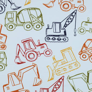 French Terry Work Vehicles - Light Blue 🚜🚧Baustellenfahrzeuge
