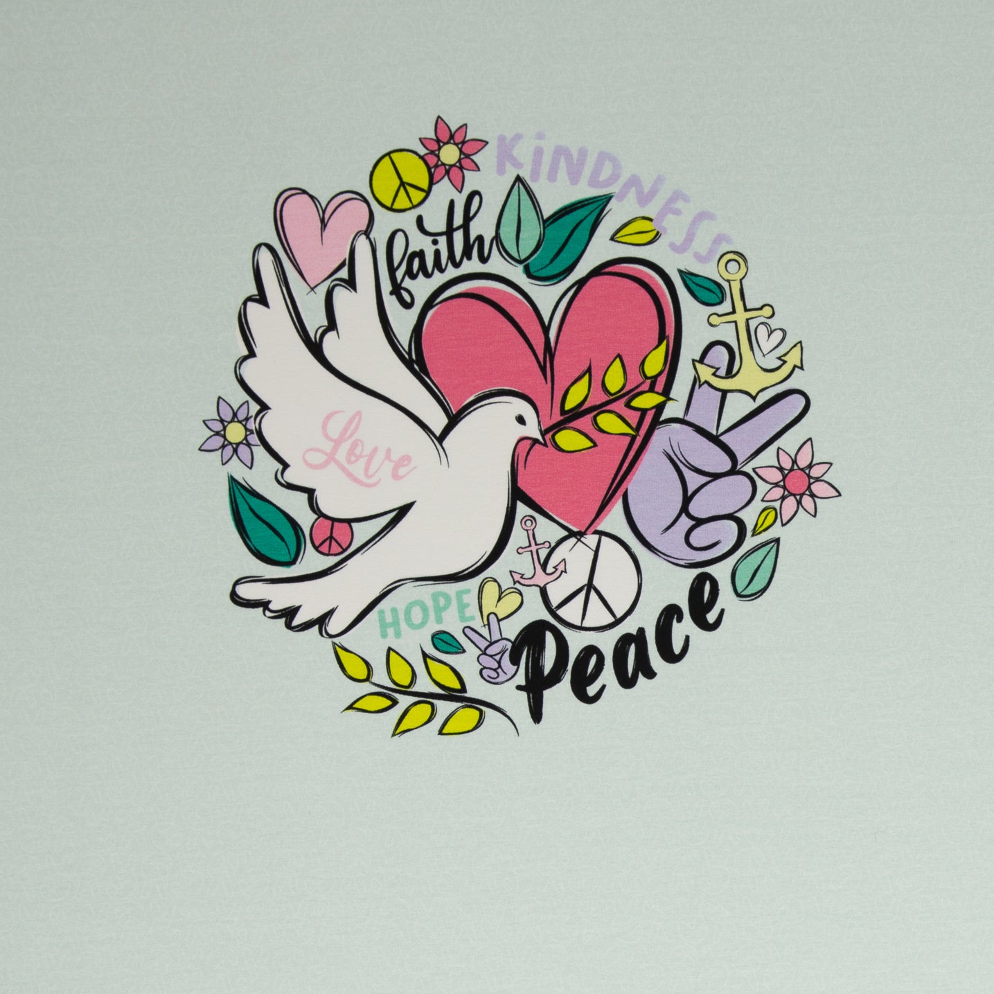 Panel Baumwolljersey Happy Love & Peace by lycklig design