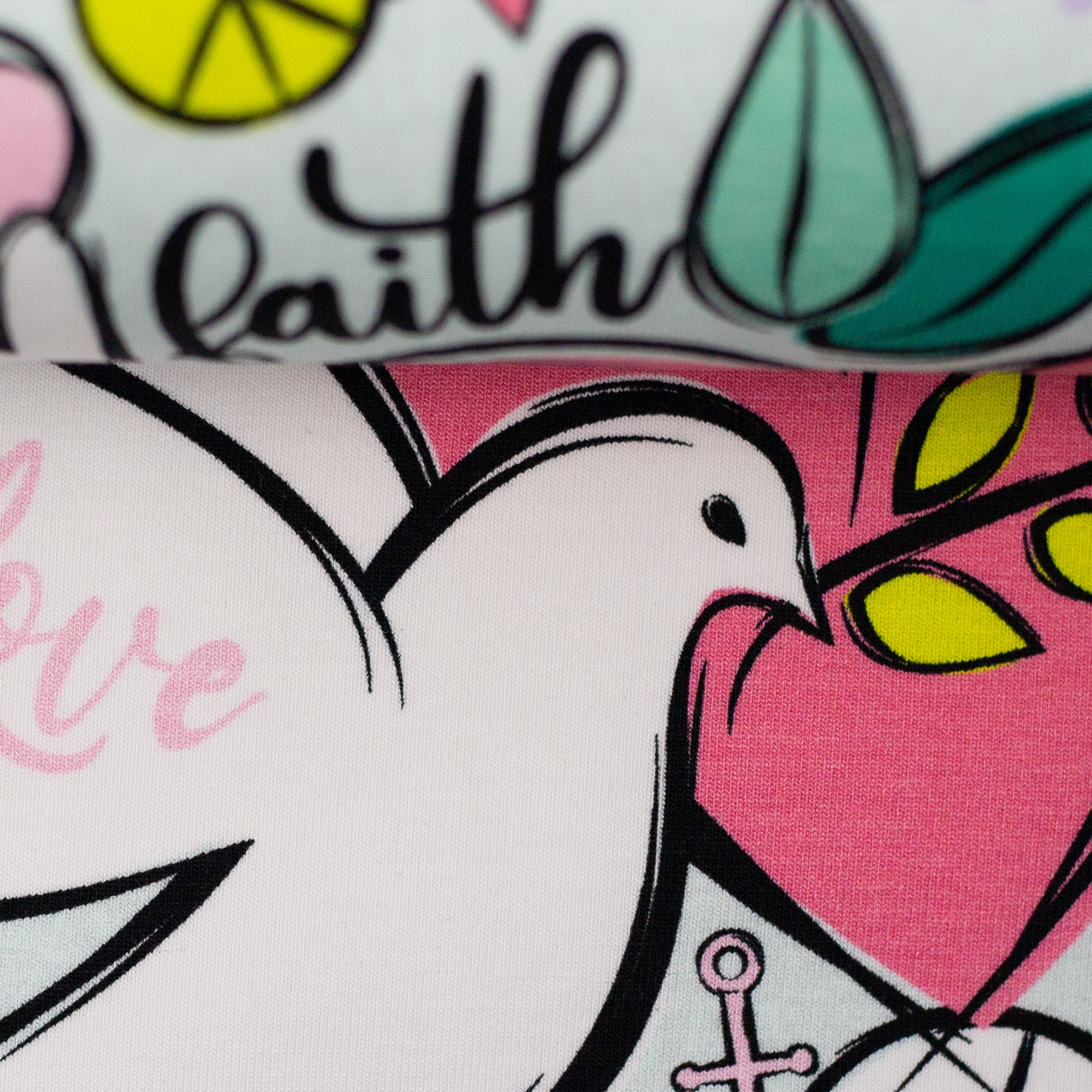 Panel Baumwolljersey Happy Love & Peace by lycklig design