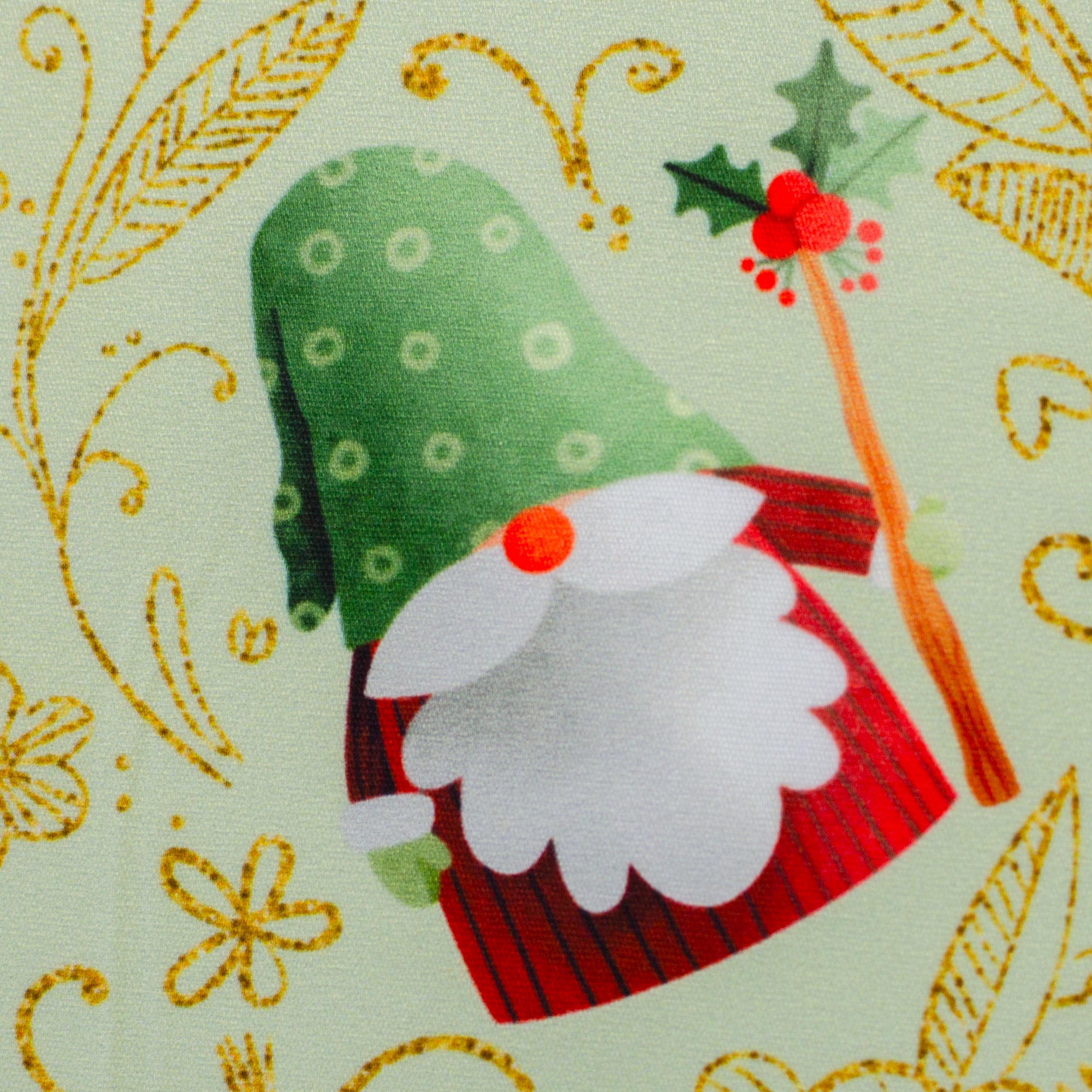 Baumwollwebware „Merry Christmas“ mit Tannenbäumen & Wichteln – Swafing