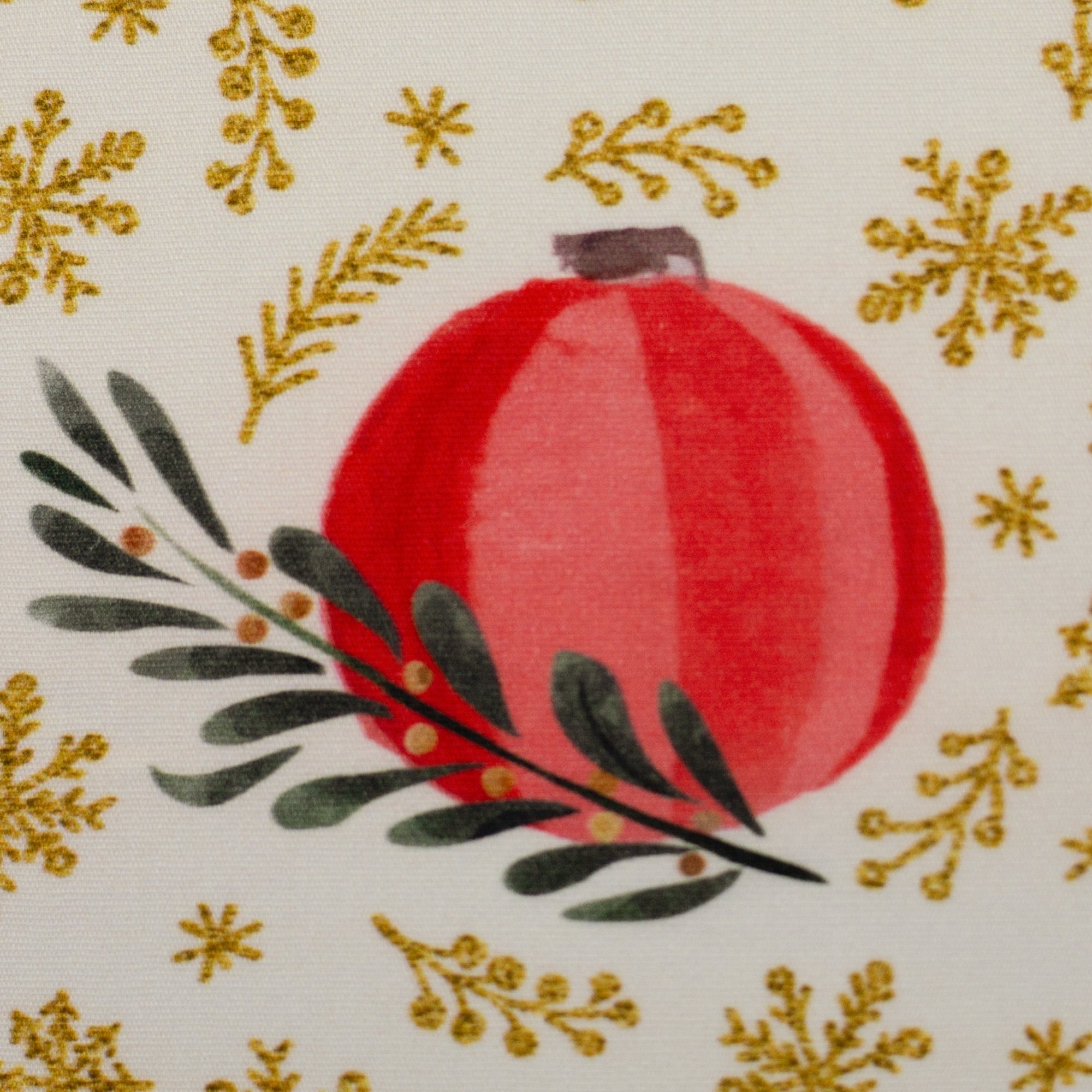 Baumwollwebware „Merry Christmas“ – bunte Weihnachtskugeln, Swafing