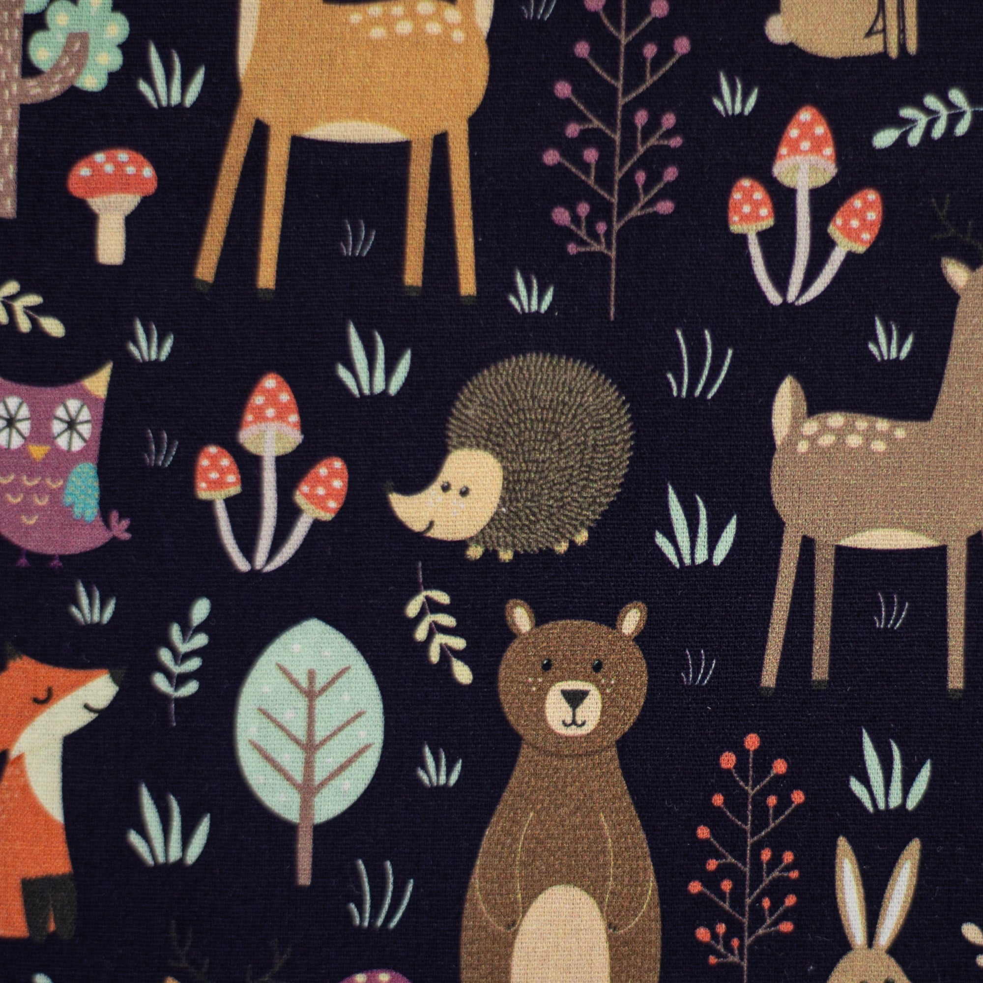 Webware mit Waldtieren, Bodo, Waldtiere, dunkelblau, Swafing