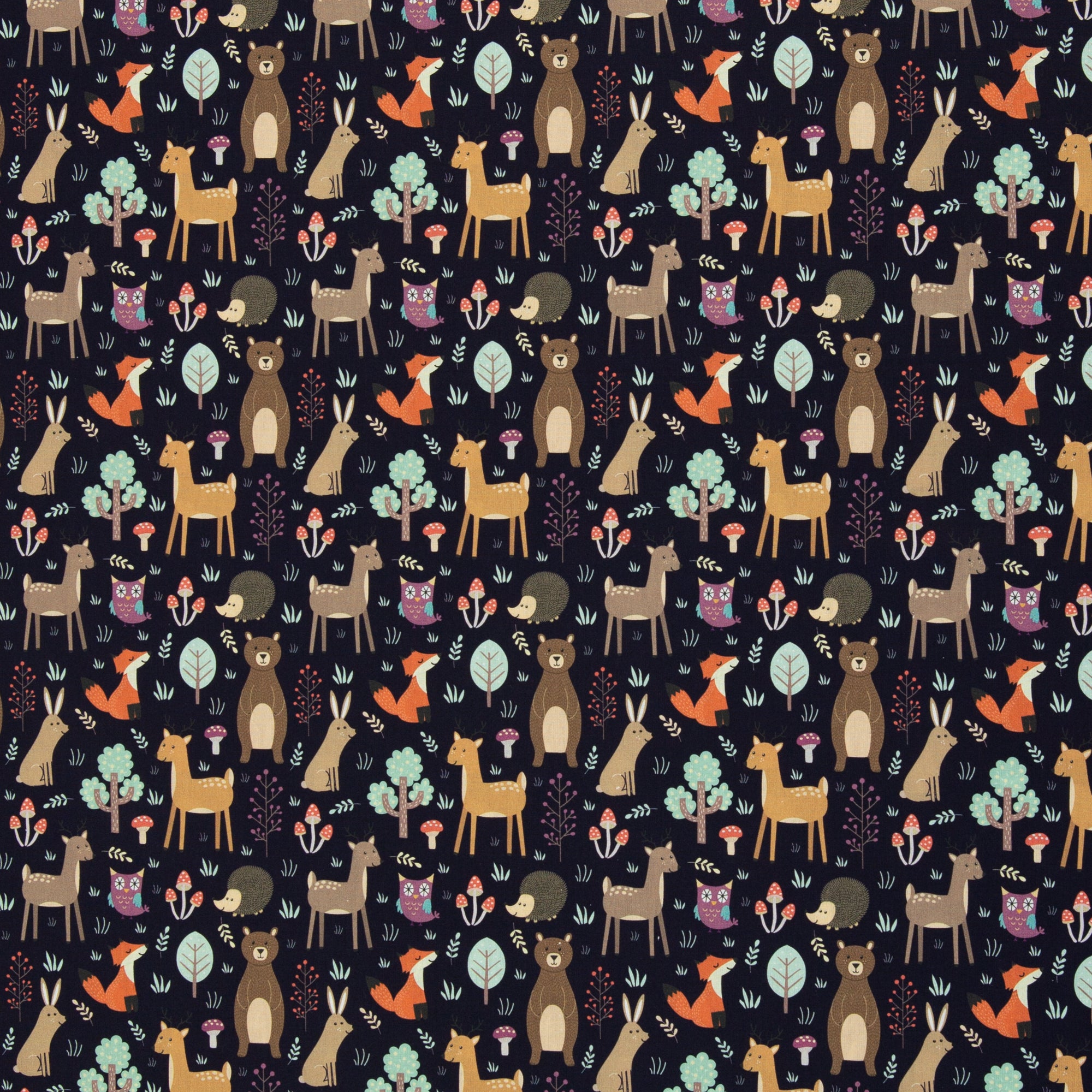 Webware mit Waldtieren, Bodo, Waldtiere, dunkelblau, Swafing