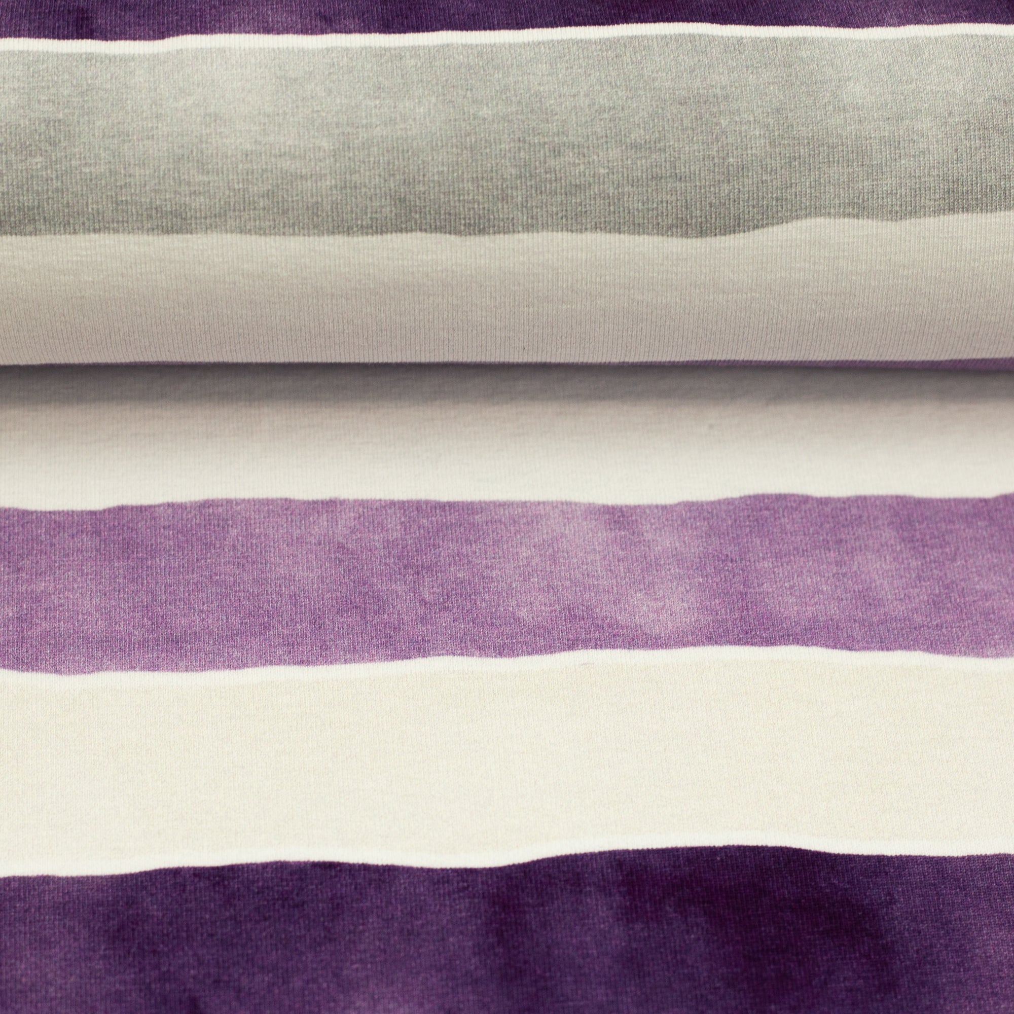 Baumwolljersey „Cats & Dogs“ Streifen by Sabine Marschall, Swafing, Lila