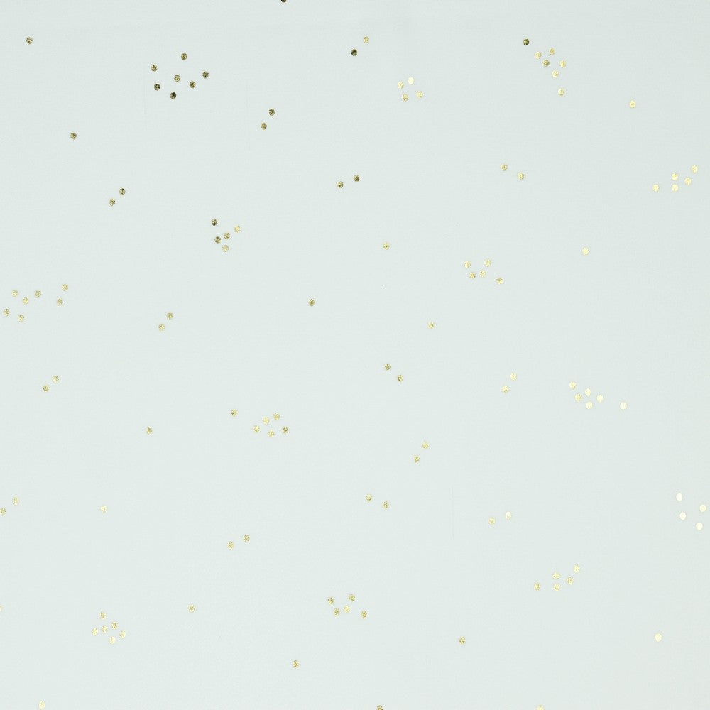 Viskose, Voile ,Goldene Punkte, Foliendruck, weiß