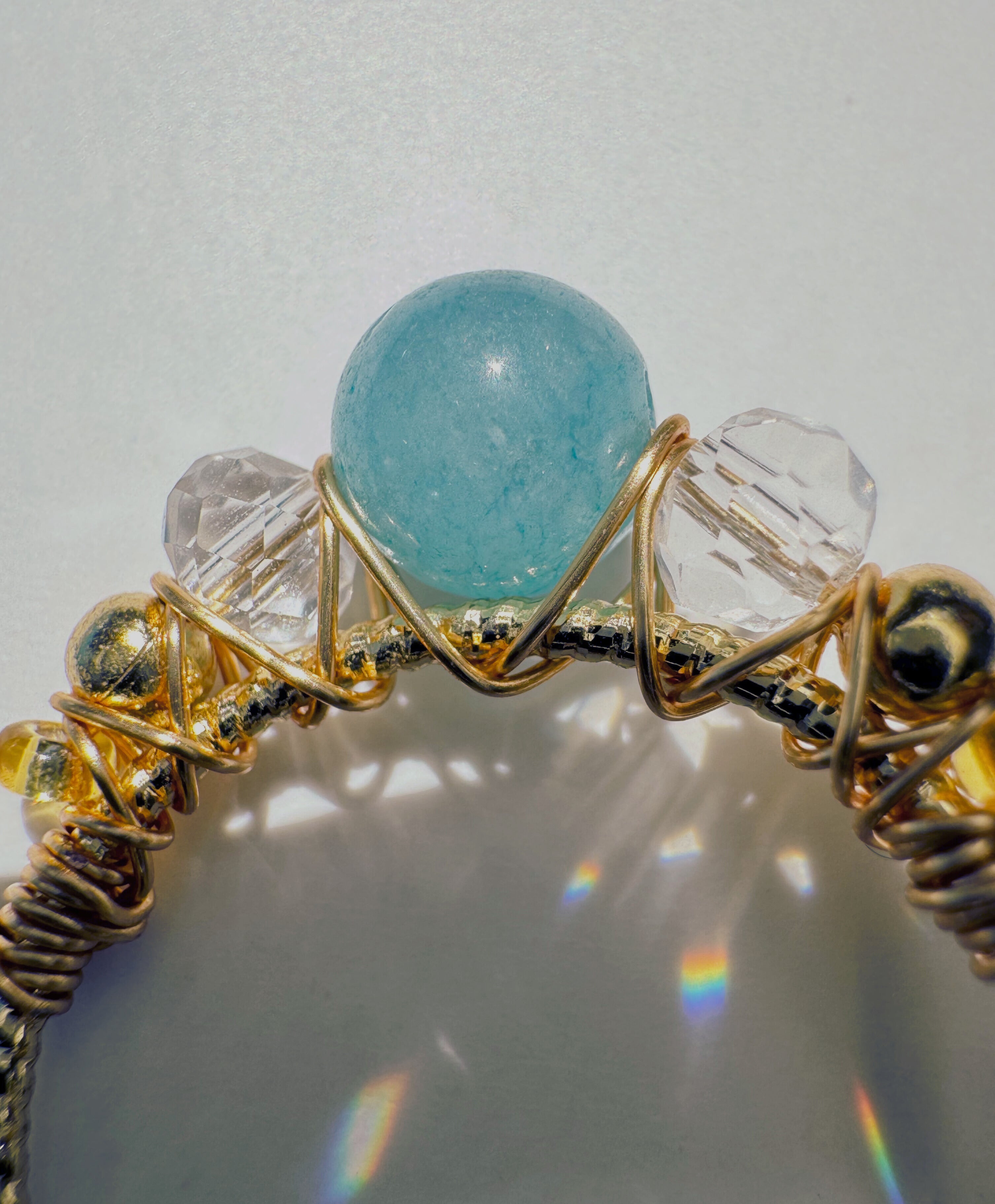 Verstellbarer Aquamarin-Ring – Marquise Design, 18K vergoldet