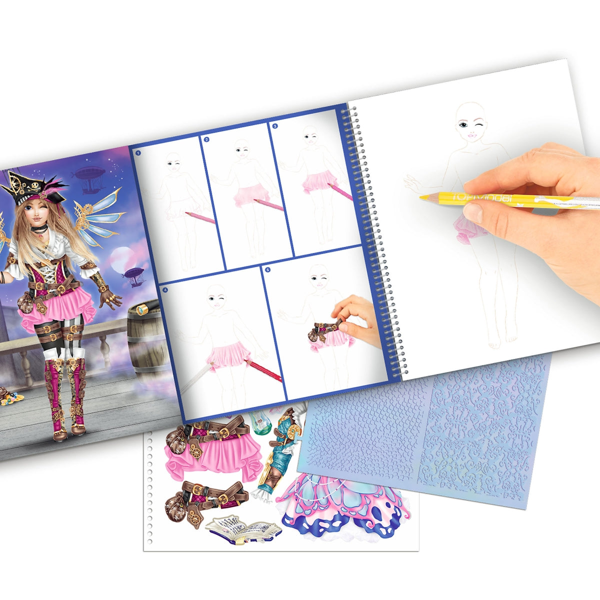Create your TOP Model - Malbuch mit Stickern Fantasy