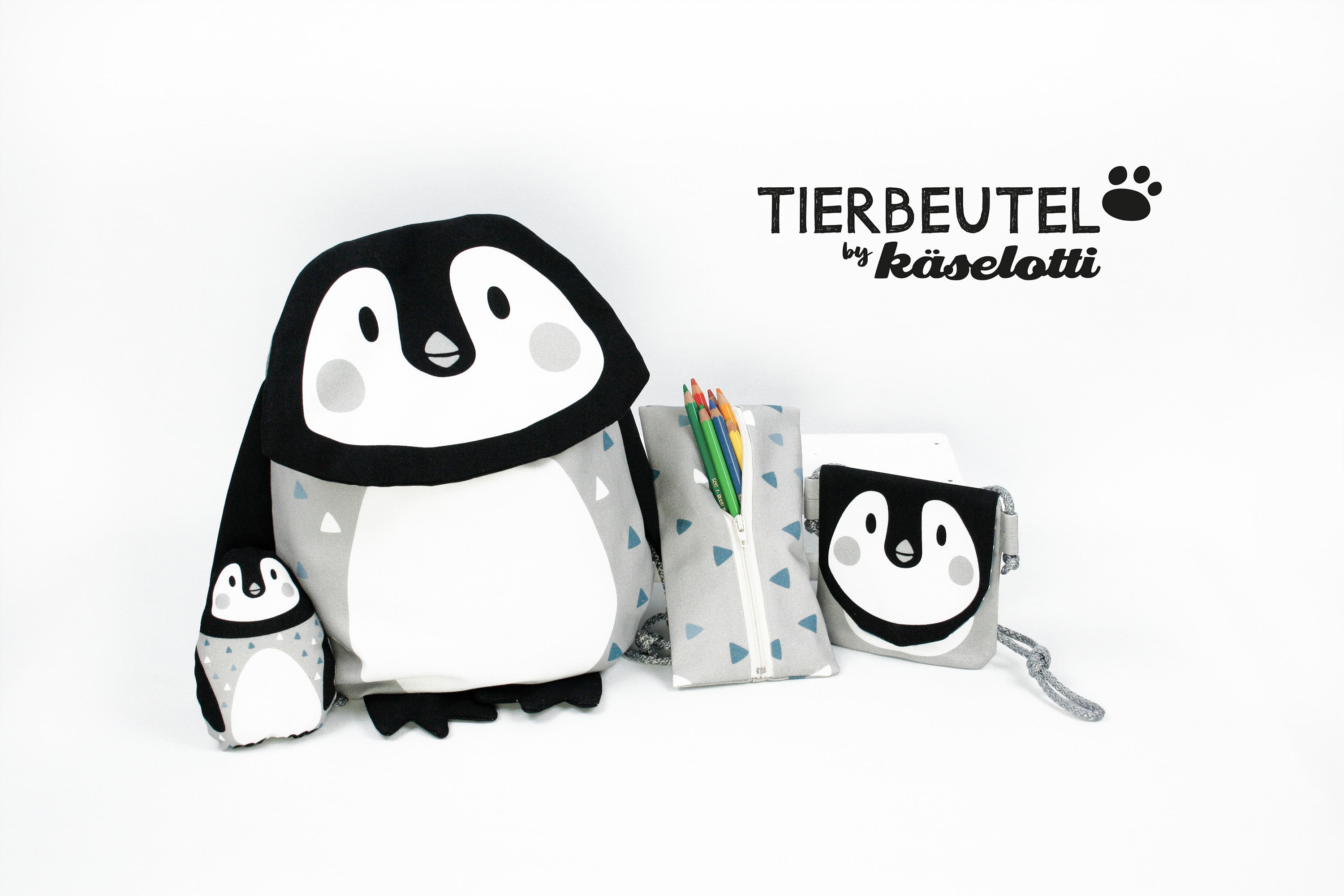 Tierbeutel Panel Swafing, Pinguin Panel, Käselotti Rucksack / Turnbeutel DIY Panel