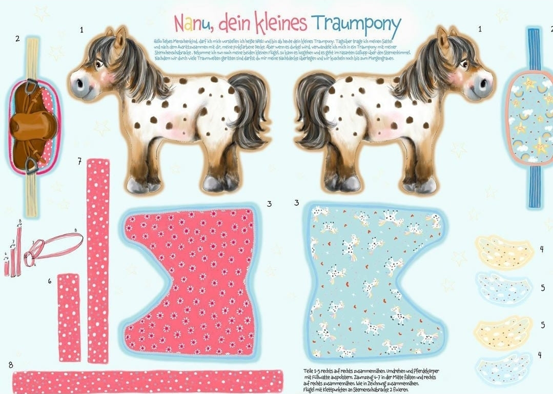 🐴 Bio Jersey Nähpanel – Nanu, dein kleines Traumpony | Tante Gisi x Lillestoff | Kuscheltier zum Selbernähen