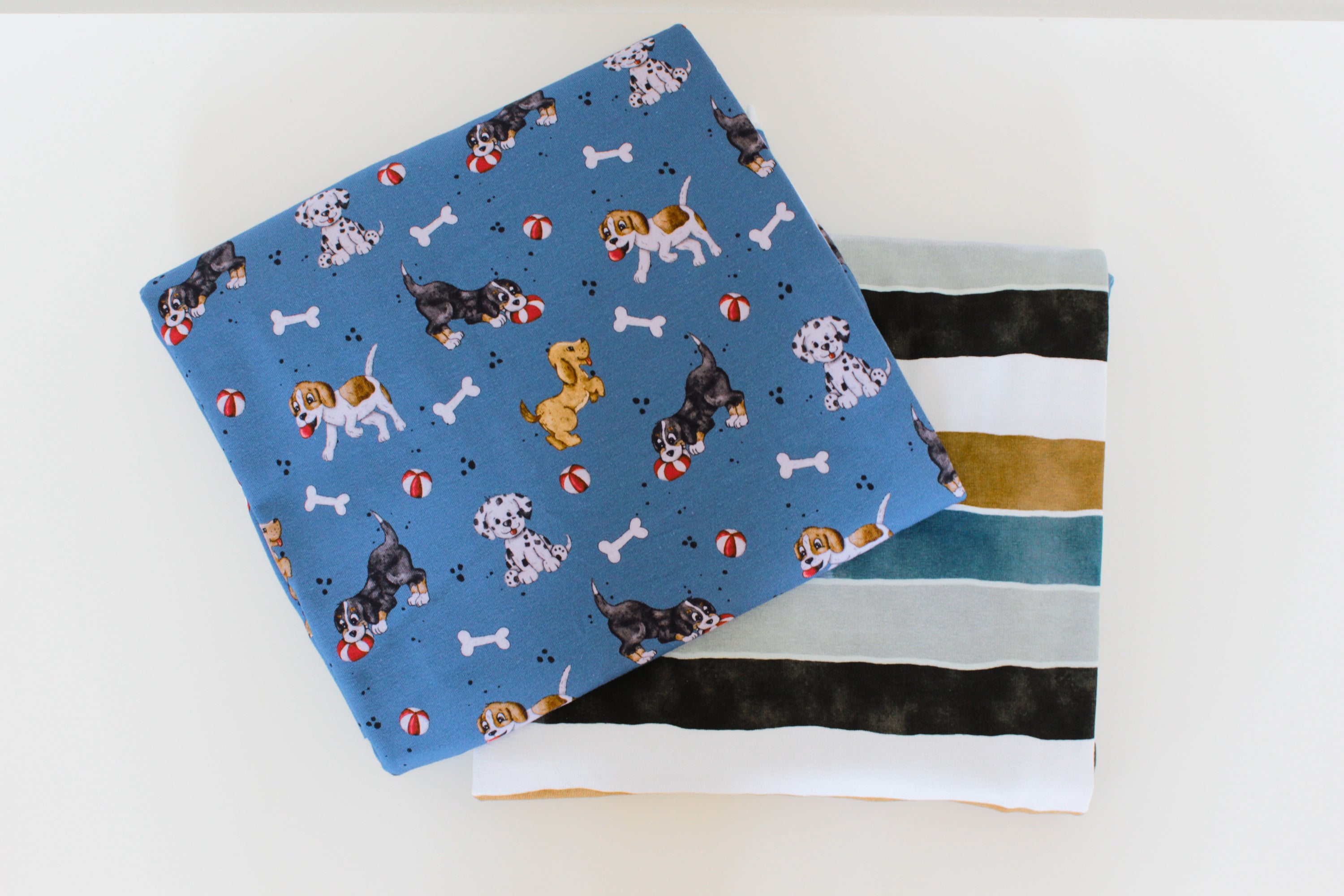 Baumwolljersey „Cats & Dogs“ Streifen by Sabine Marschall, Swafing