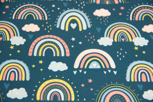 Softshell Stoff Regenbogen Blau Softshell Mit Regenbögen, Fräulein