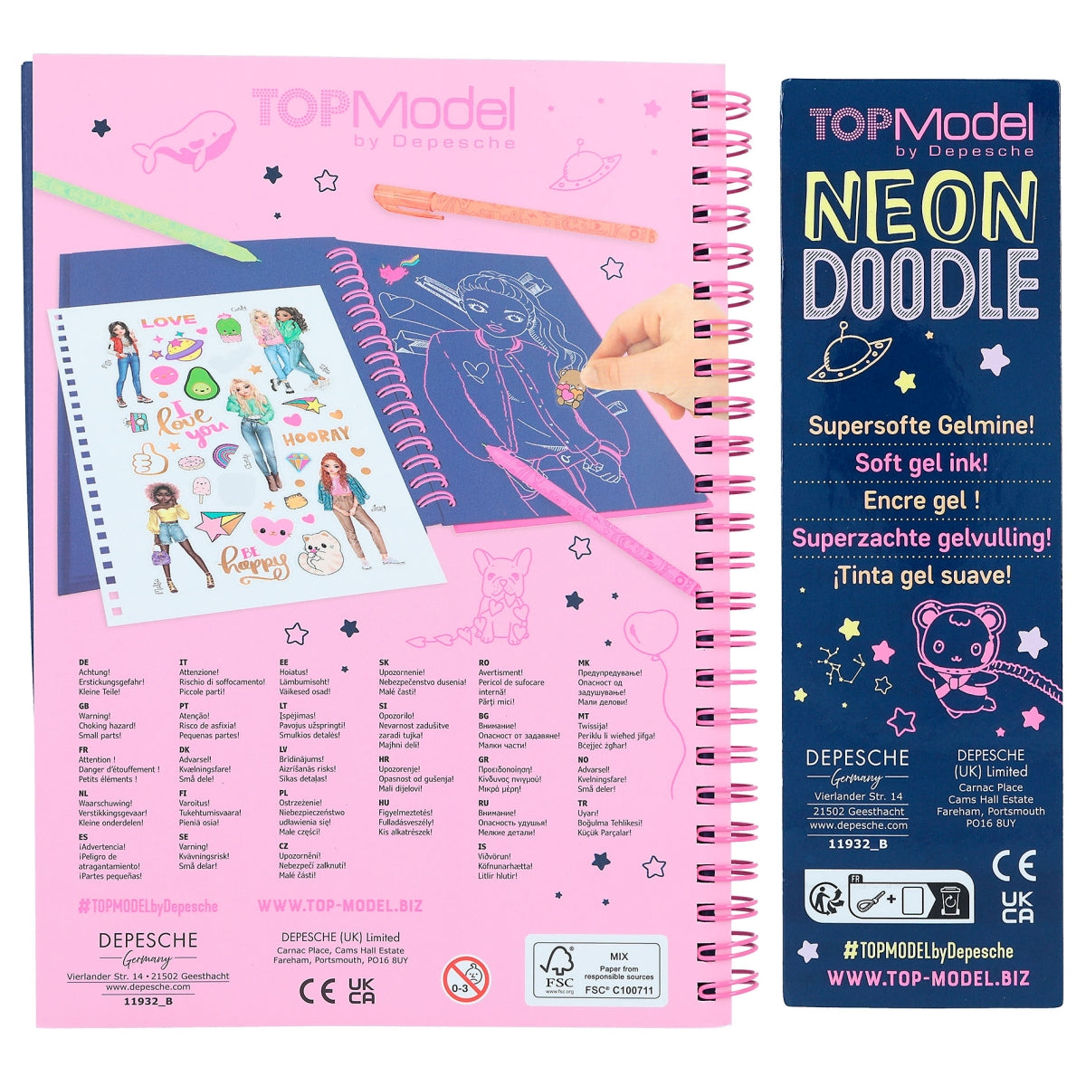TOPModel Neon Doodle Malbuch-Set