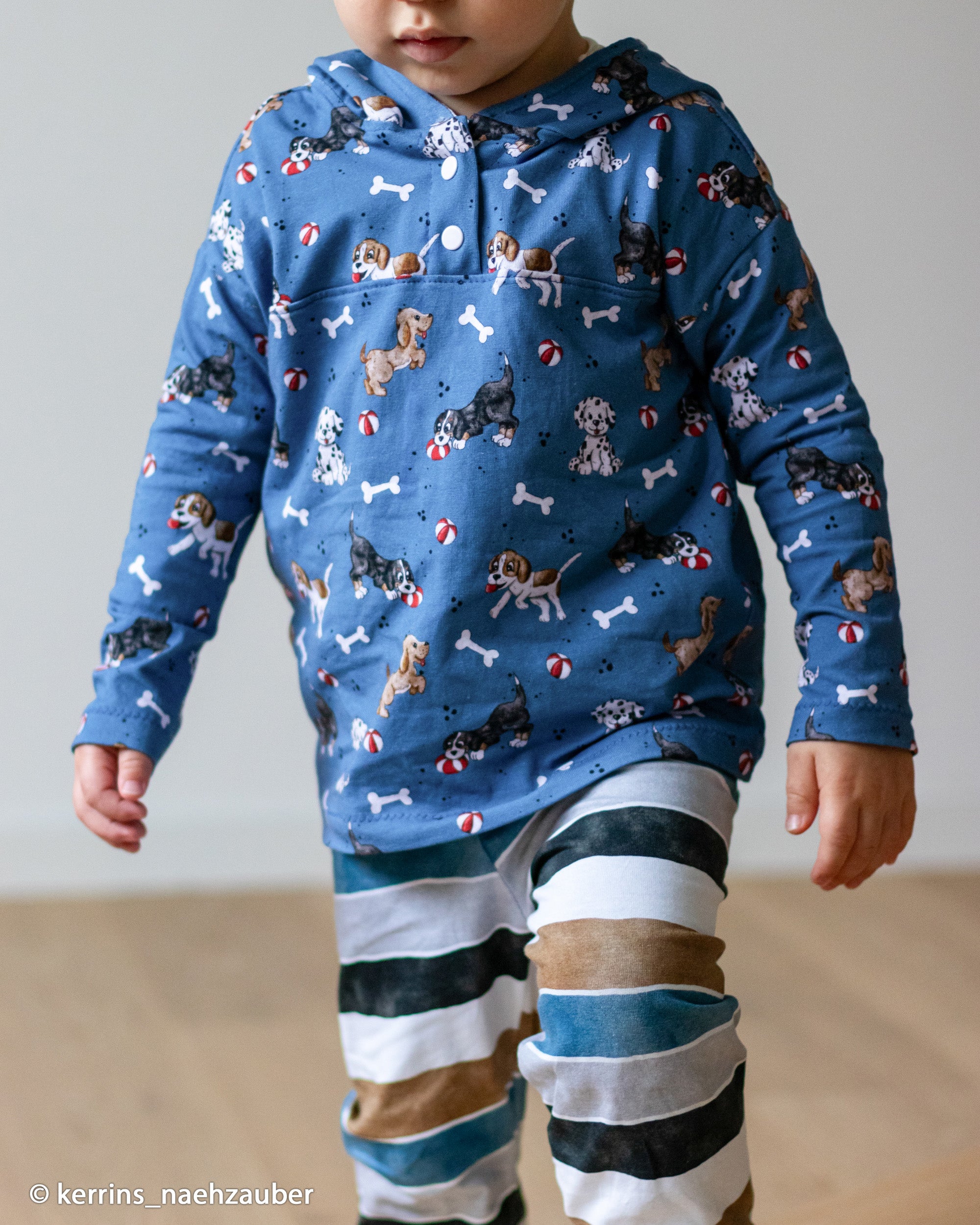 Baumwolljersey „Cats & Dogs“ Streifen by Sabine Marschall, Swafing