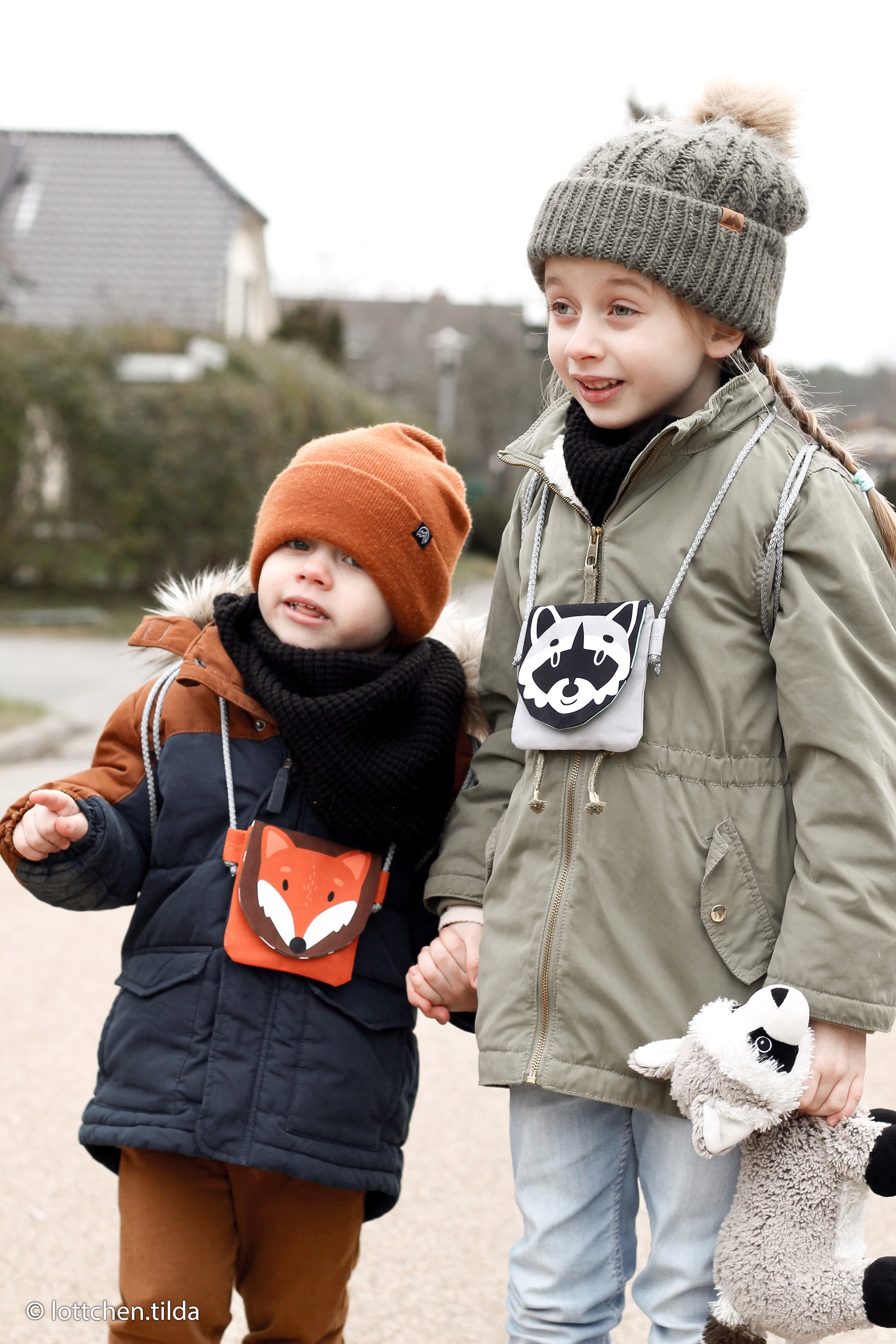 Tierbeutel Panel Swafing, Waschbär Panel, Käselotti Rucksack / Turnbeutel DIY Panel