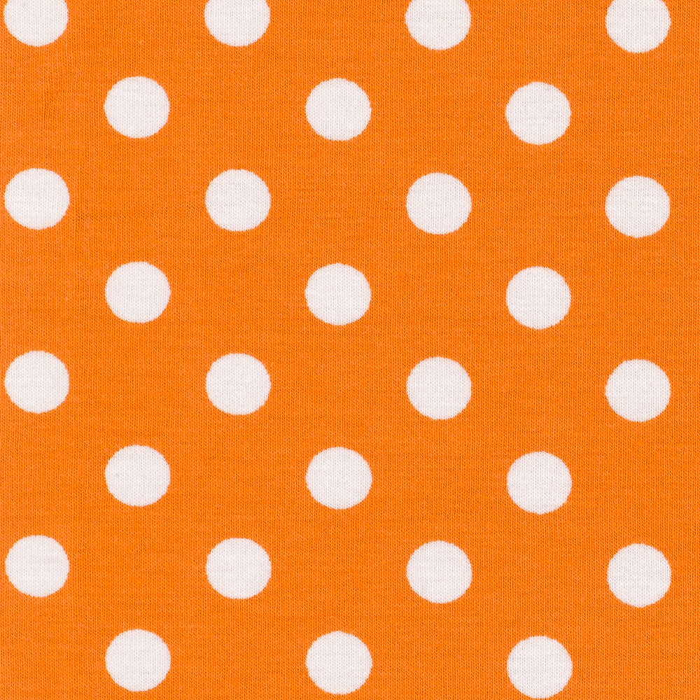 Verena, Jersey Baumwolle 200424 Tupfen 8mm, Punkte klein, orange