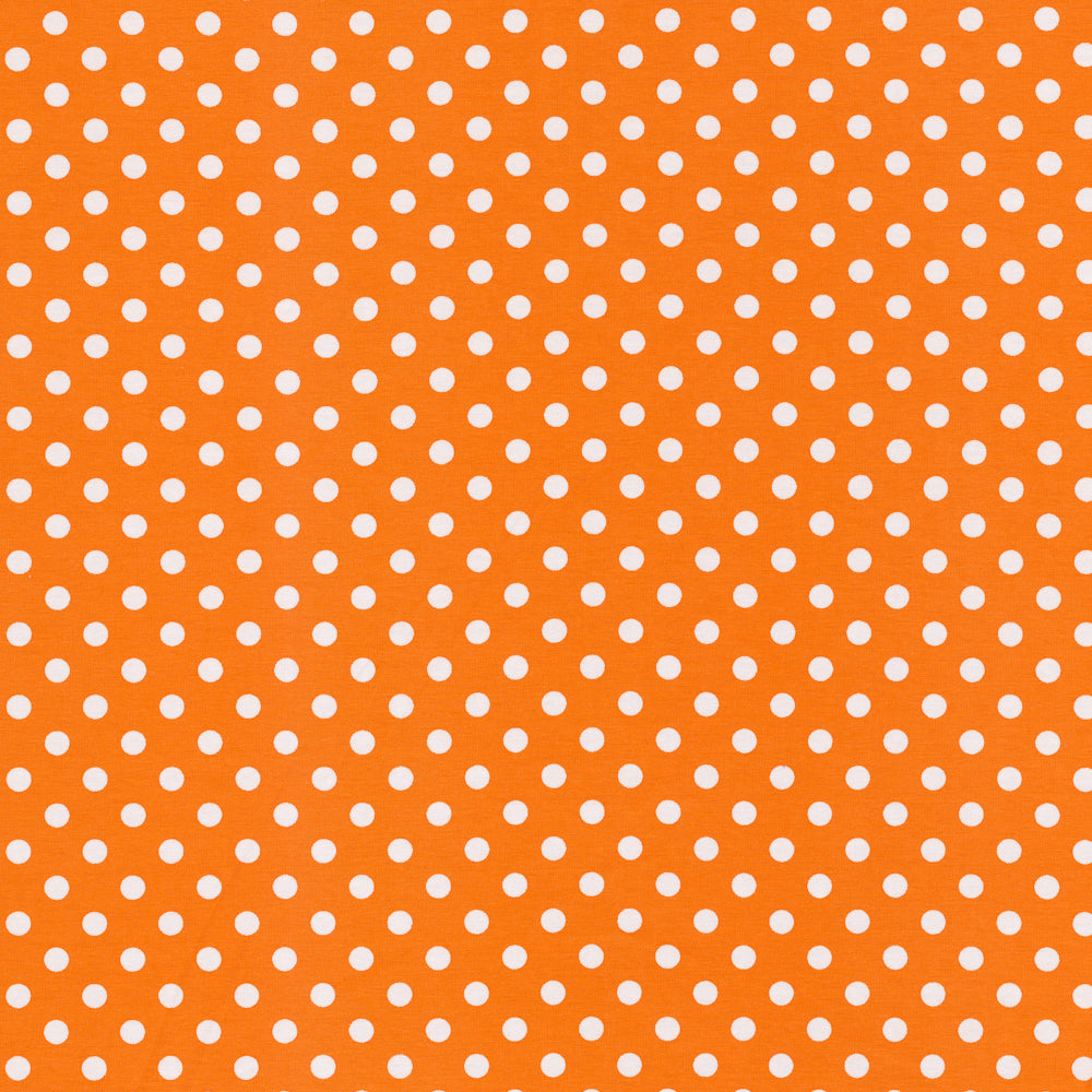 Verena, Jersey Baumwolle 200424 Tupfen 8mm, Punkte klein, orange
