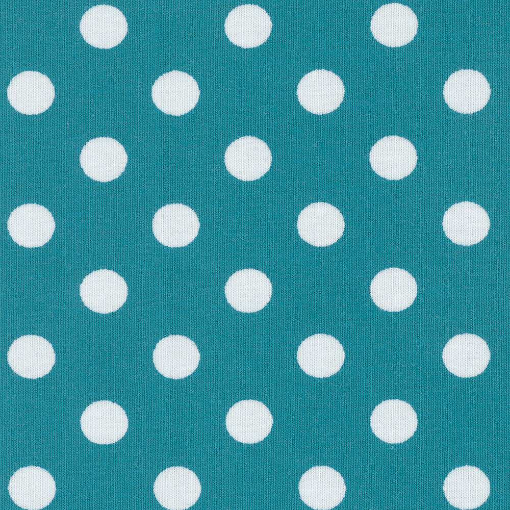 Verena, Jersey Baumwolle 200747 Tupfen 8mm, Punkte klein, petrol