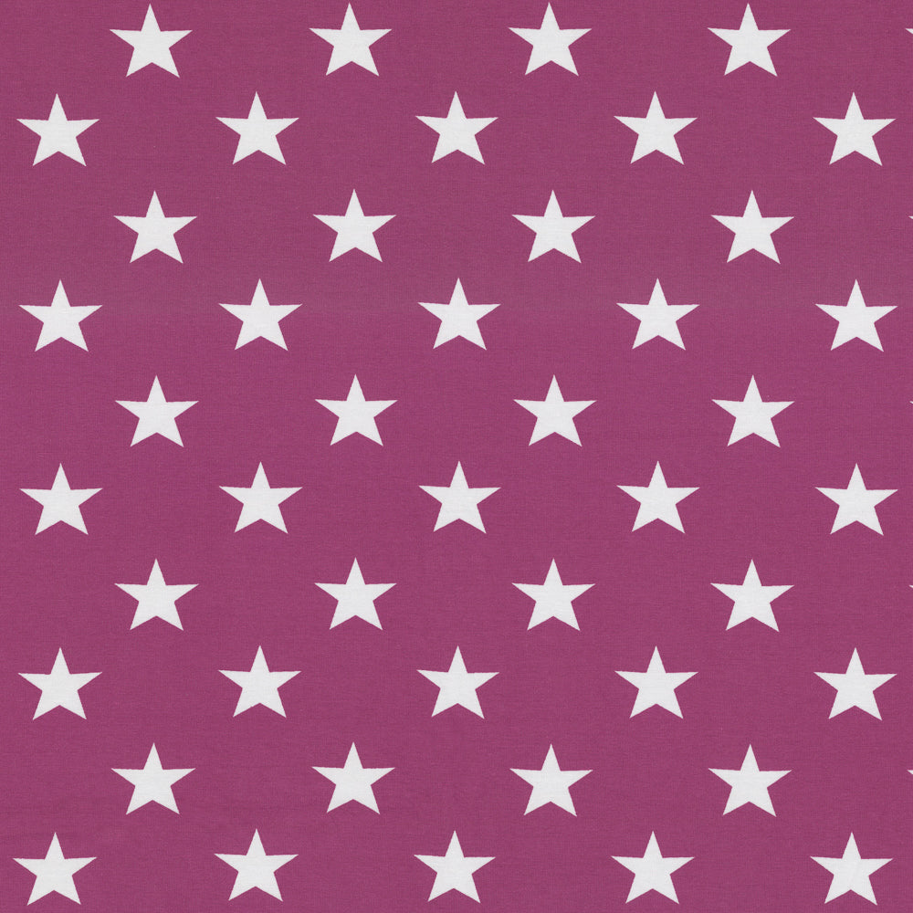 Verena, Jersey Baumwolle 400933 Sterne, 3,5 cm, beere