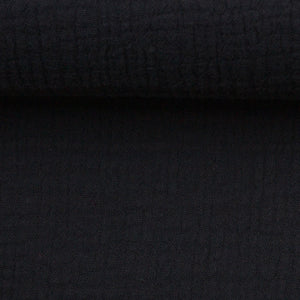 Jenke, Musselin, Double Gauze 000299 uni, schwarz
