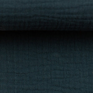 Jenke, Musselin, Double Gauze 000744 uni, jeansblau