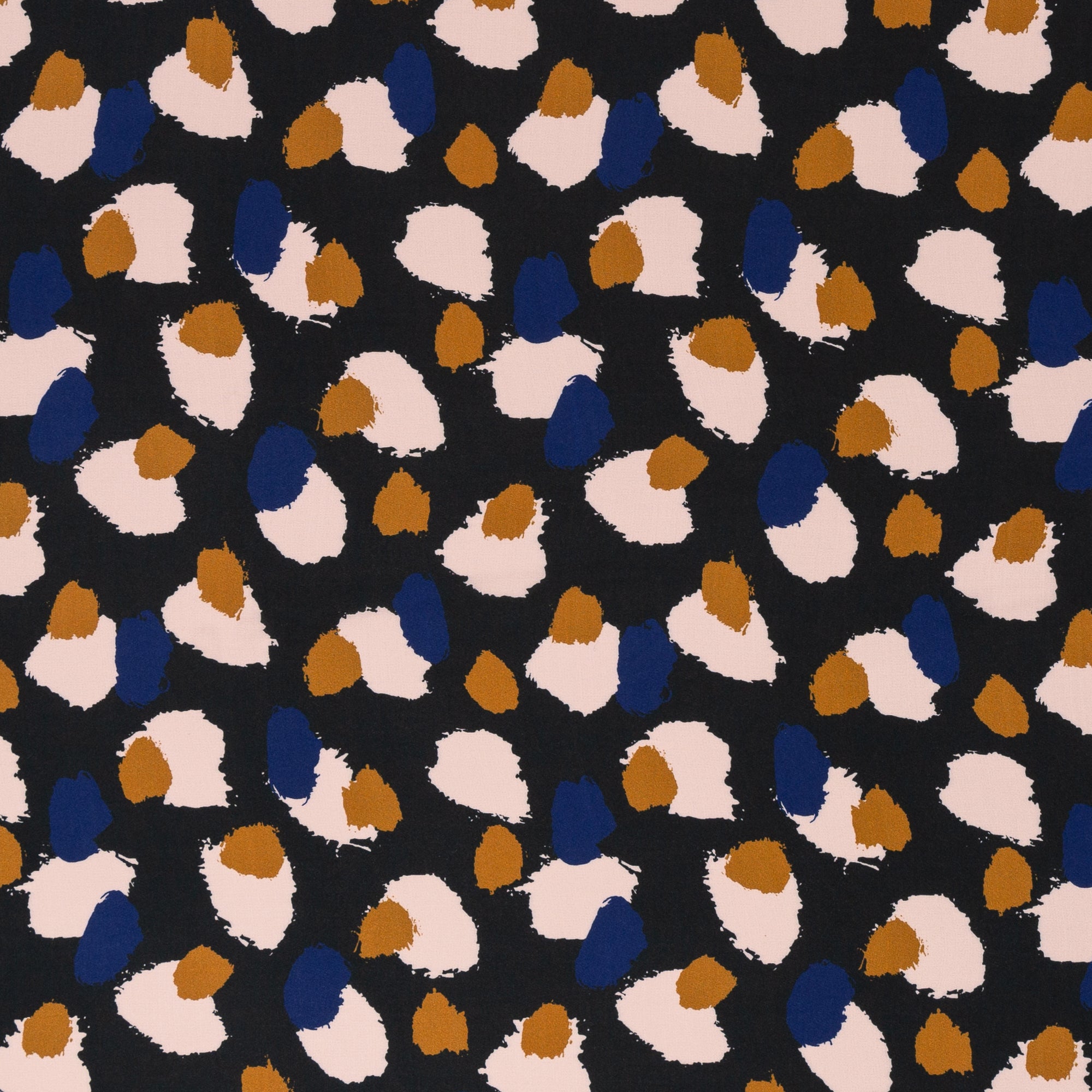 Antonia, Viskose Webware 300315 Tupfen, schwarz/ocker