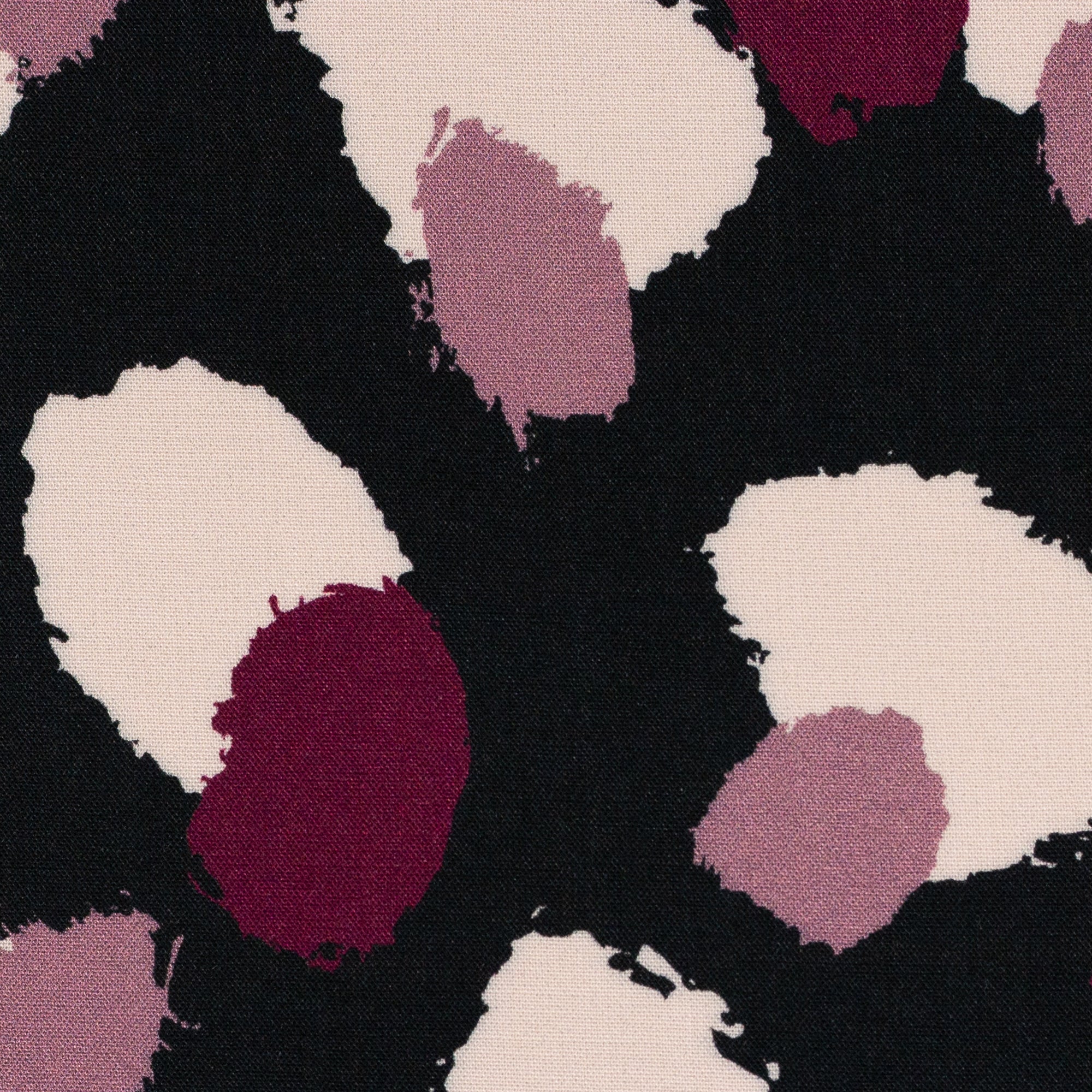 Antonia, Viskose Webware 300639 Tupfen, schwarz/beere