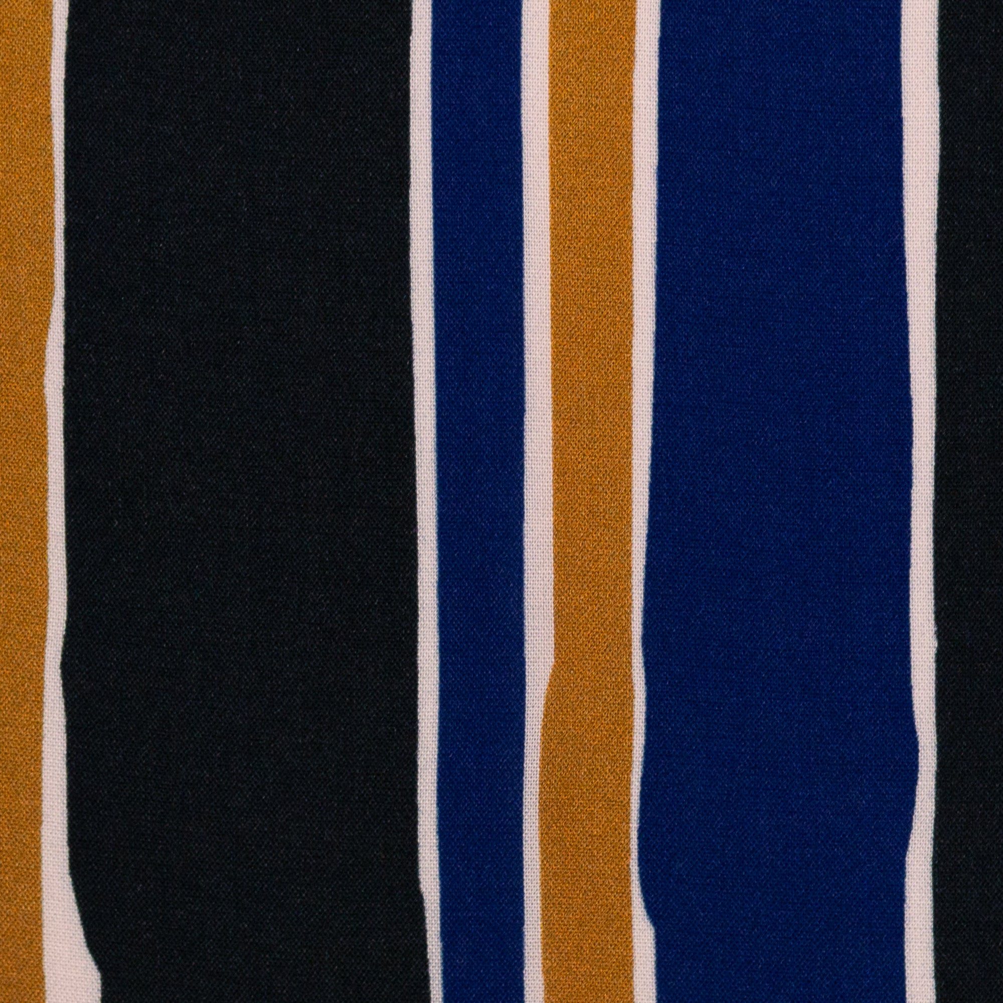 Antonia, Viskose Webware 400315 Längsstreifen, blau/schwarz/terra