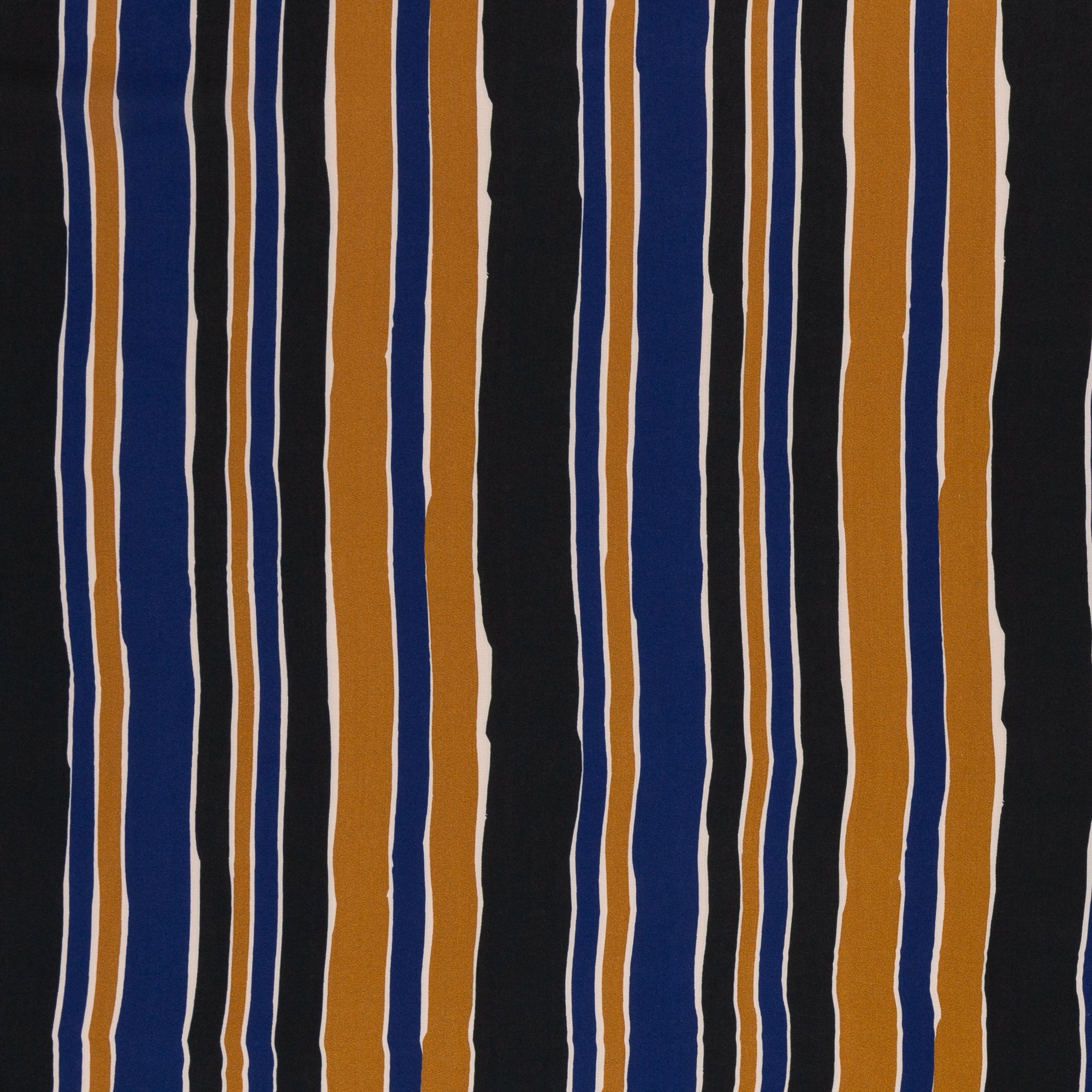 Antonia, Viskose Webware 400315 Längsstreifen, blau/schwarz/terra