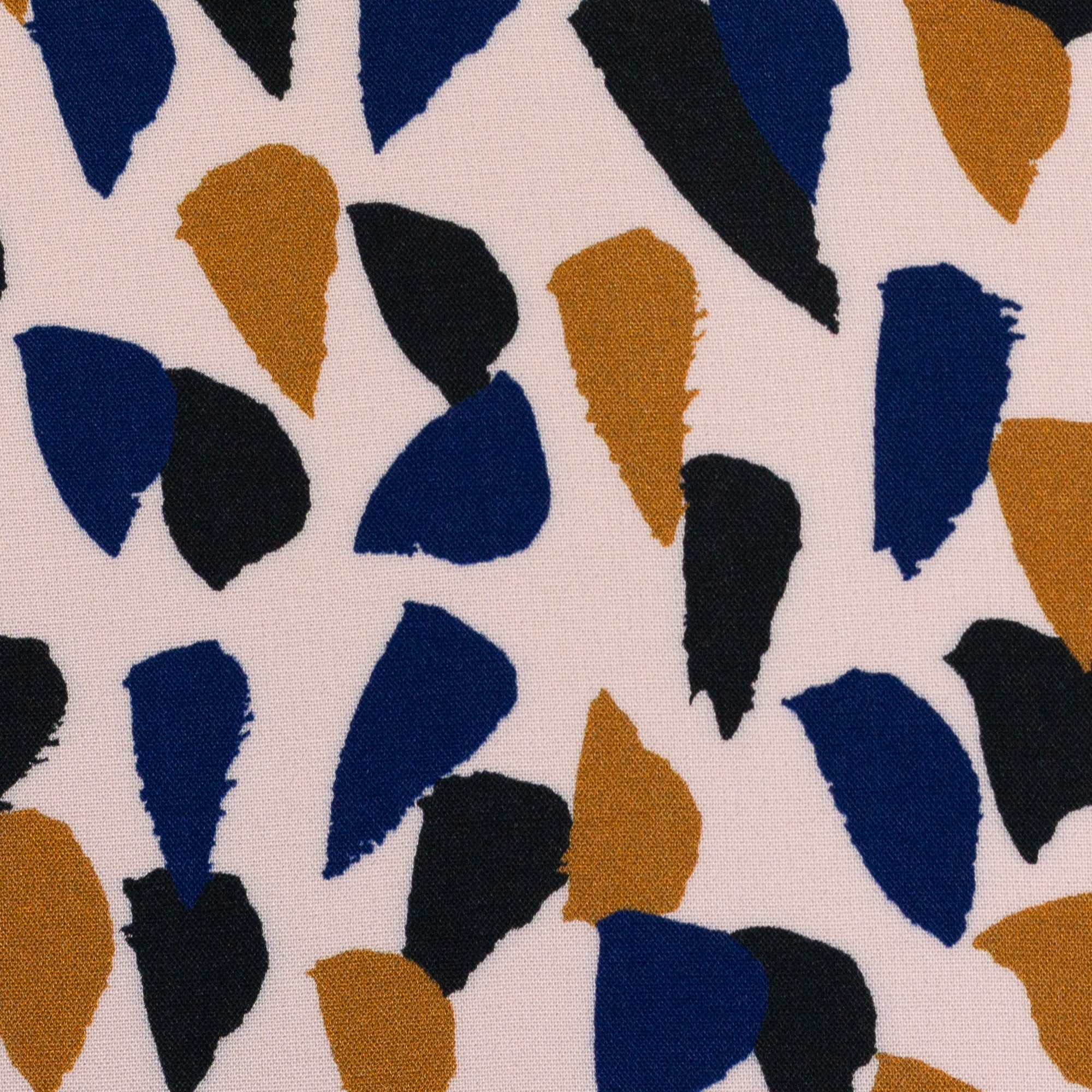 Antonia, Viskose Webware 500315 Tupfen, creme/ocker/blau