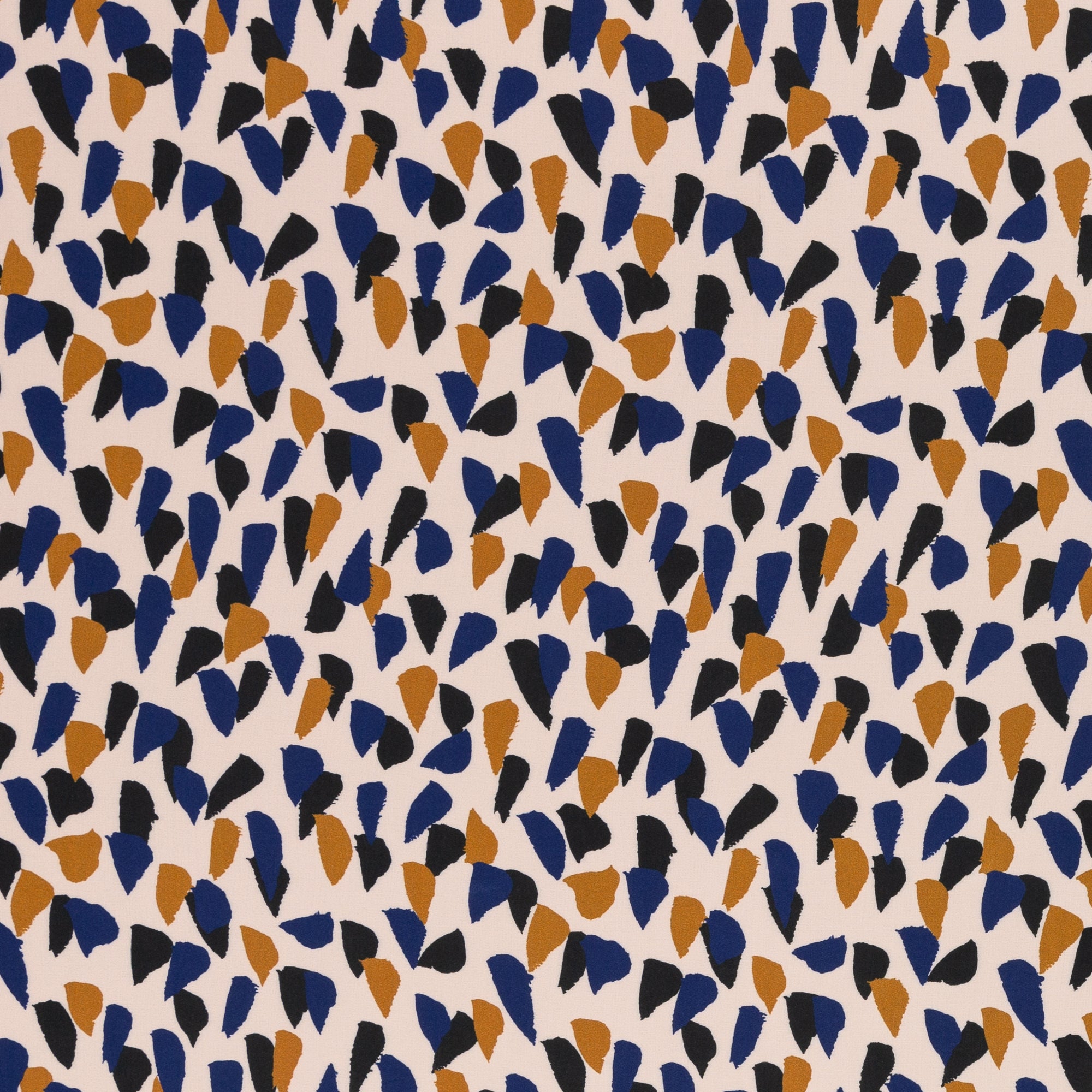 Antonia, Viskose Webware 500315 Tupfen, creme/ocker/blau