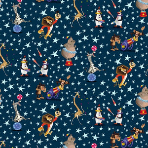 Madagaskar Zirkus, Navy Blau, Jersey, Digital print