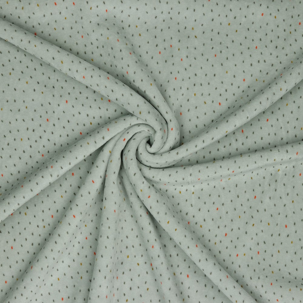 Rest 34cm, Nicki Stoff Dots, Nicki mit Punkten, Hellgrau