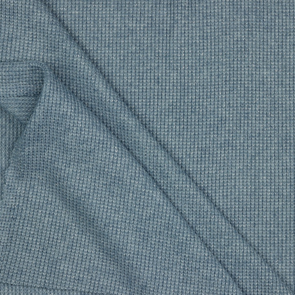 Viskose Strickstoff mit Lurex, Silber Blau