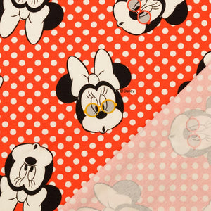 Minnie Mouse Jersey, Disney,  Lizenzstoff Rot weiß