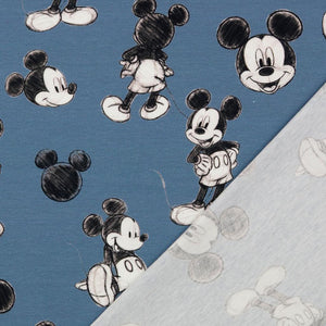 Mickey Mouse Jersey, Disney Lizenzstoff blau