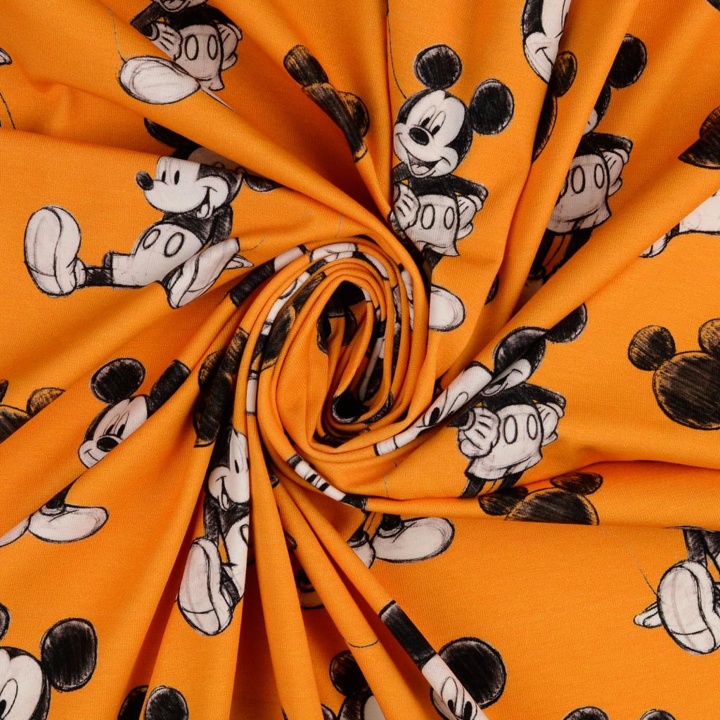 Mickey Mouse Jersey, Disney Lizenzstoff gelb