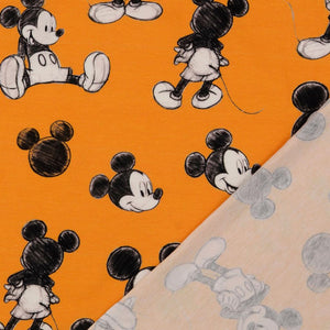 Mickey Mouse Jersey, Disney Lizenzstoff gelb