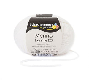 Schachenmayr Merino Wolle, Extrafine, 50G, 00101, Weiß