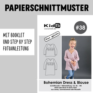 38 Papierschnitt Bohemian-Dress and Blouse Girls