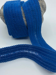 Wolltresse aus 100% Schurwolle – jeansblau 30mm breit