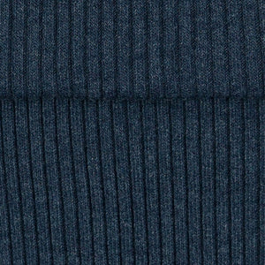 Grobstrickbündchen, Schlauchware, rundgestrickt, meliert, navy blau, Rippbündchen 075