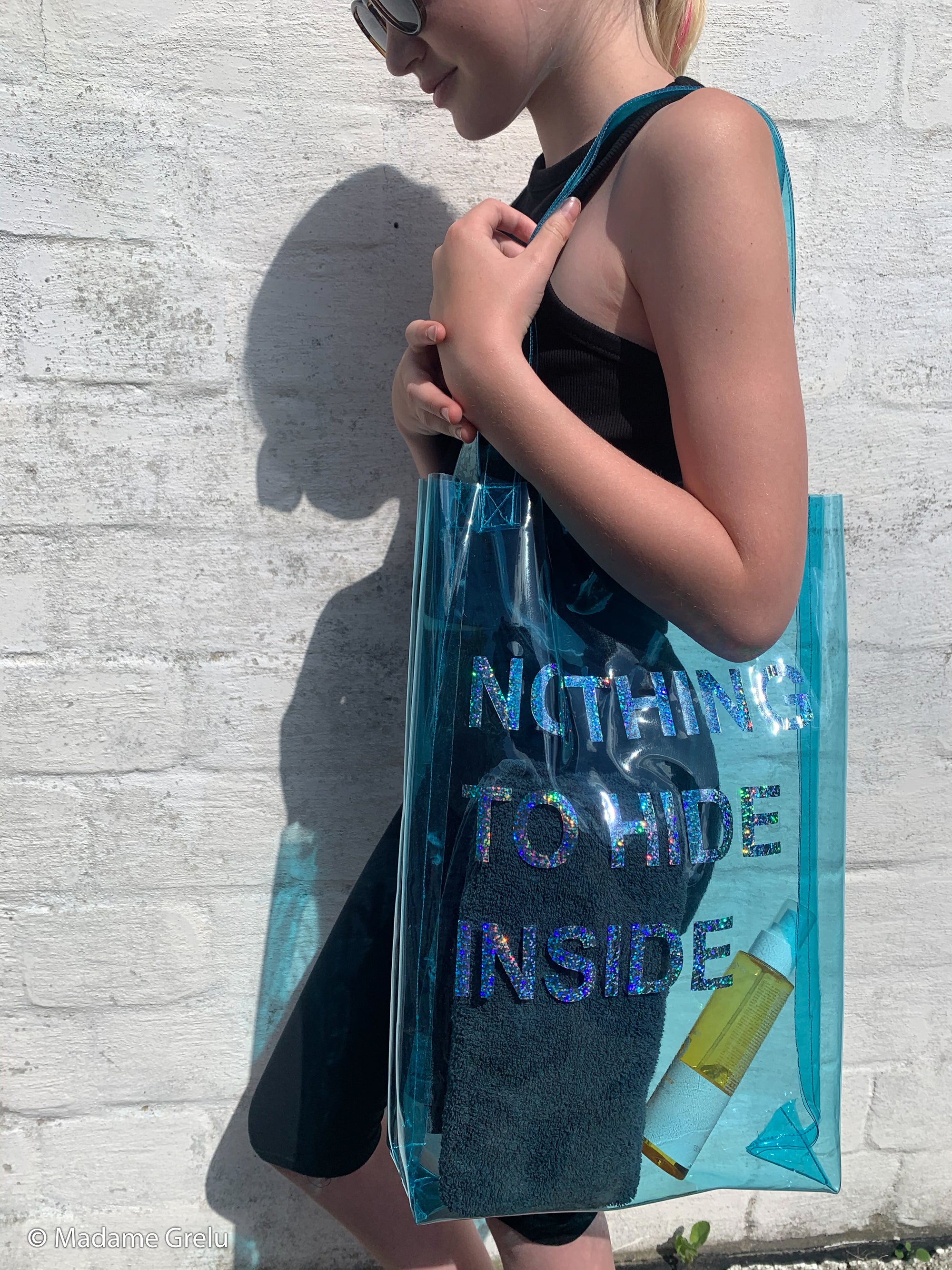 Taschenstoff Folie Klarsichtfolie Transparente hellblau  Window / Vista Swafing