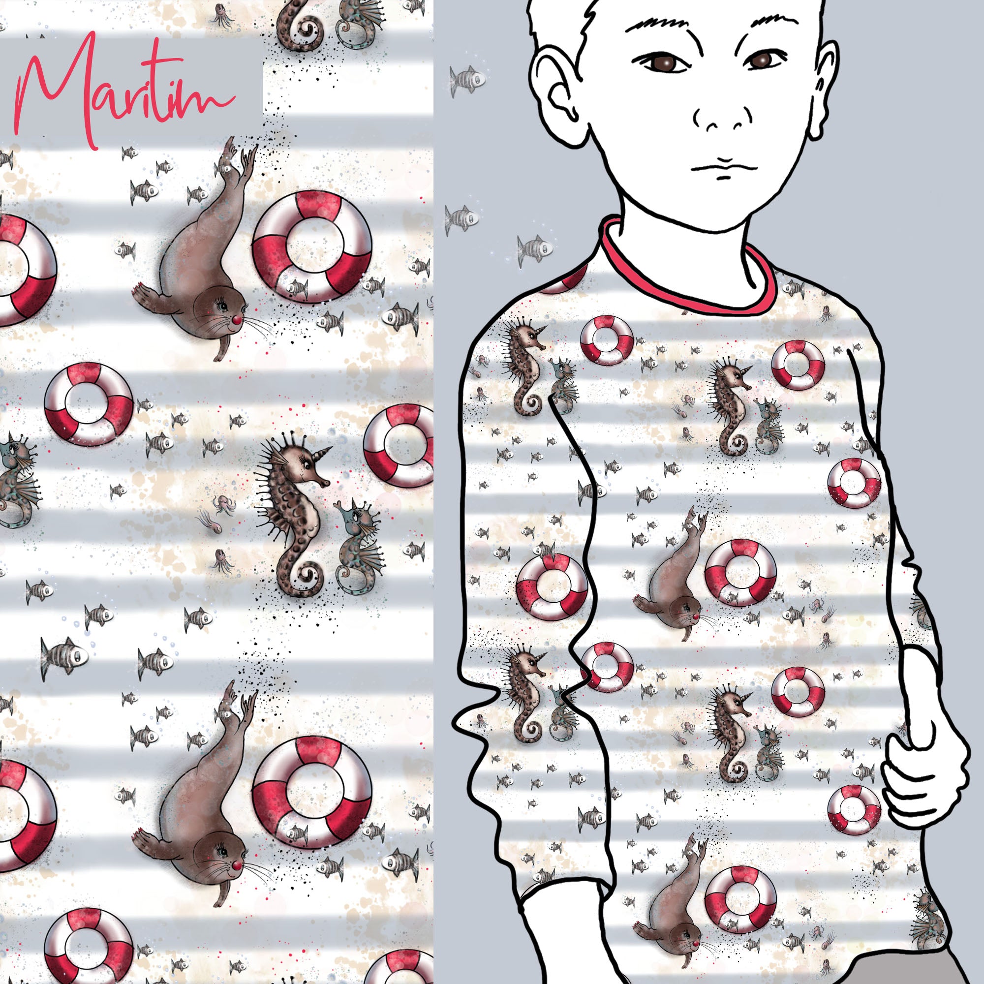 Maritim, Lillestoff Bio Jersey, Robe,