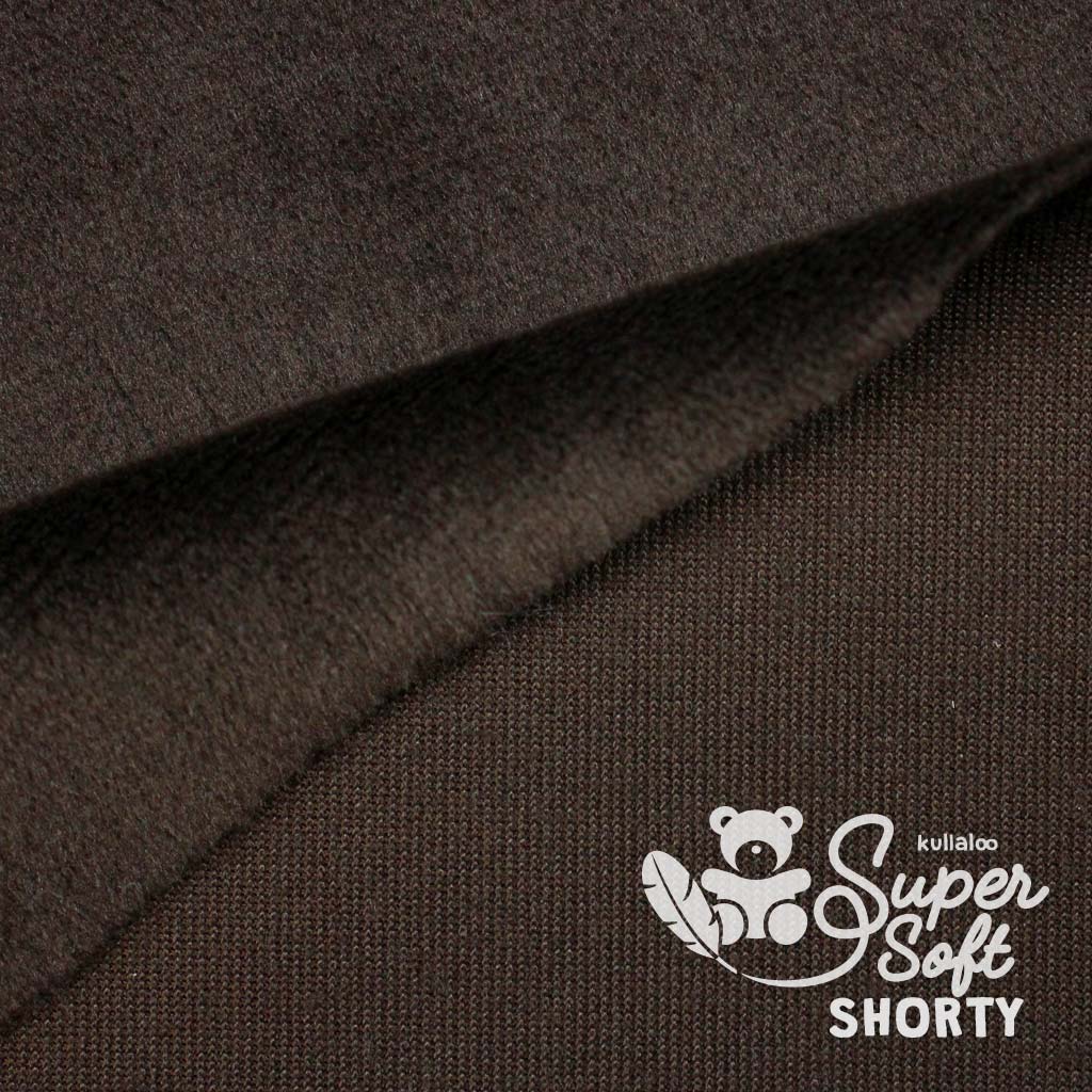 Kullaloo Plüschstoff Kurz, super soft, uni 1,5mm dunkelbraun schoko