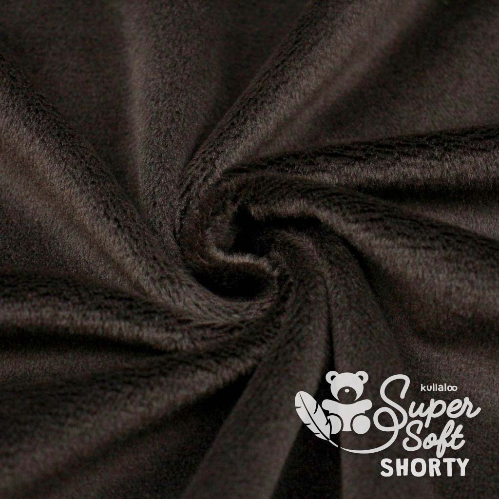 Kullaloo Plüschstoff Kurz, super soft, uni 1,5mm dunkelbraun schoko