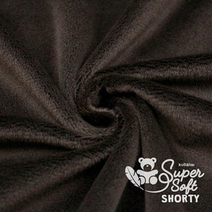 Kullaloo Plüschstoff Kurz, super soft, uni 1,5mm dunkelbraun schoko