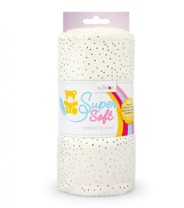 Kullaloo Plüschstoff, Super soft,  Sparkle 2mm Wollweiß