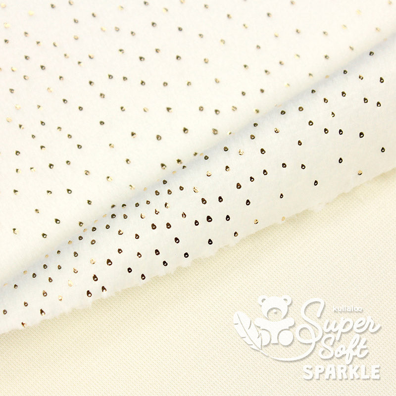 Kullaloo Plüschstoff, Super soft,  Sparkle 2mm Wollweiß