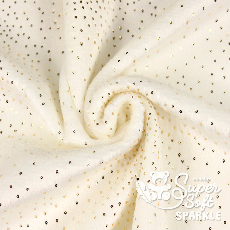 Kullaloo Plüschstoff, Super soft,  Sparkle 2mm Wollweiß